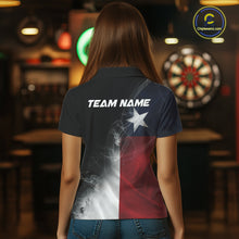 Load image into Gallery viewer, Custom Smoke Flame Texas Flag Patriotic Darts Shirt For Women, Dart League Team Jerseys IPHW10631