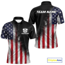 Load image into Gallery viewer, Custom Smoke Flame US Flag Patriotic Darts Shirt For Men, American Dart Team Jerseys IPHW10630