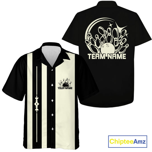 Custom Classic Vintage Bowling Team Shirts, 50S Retro Bowling Button Up ShirtIPHW10867