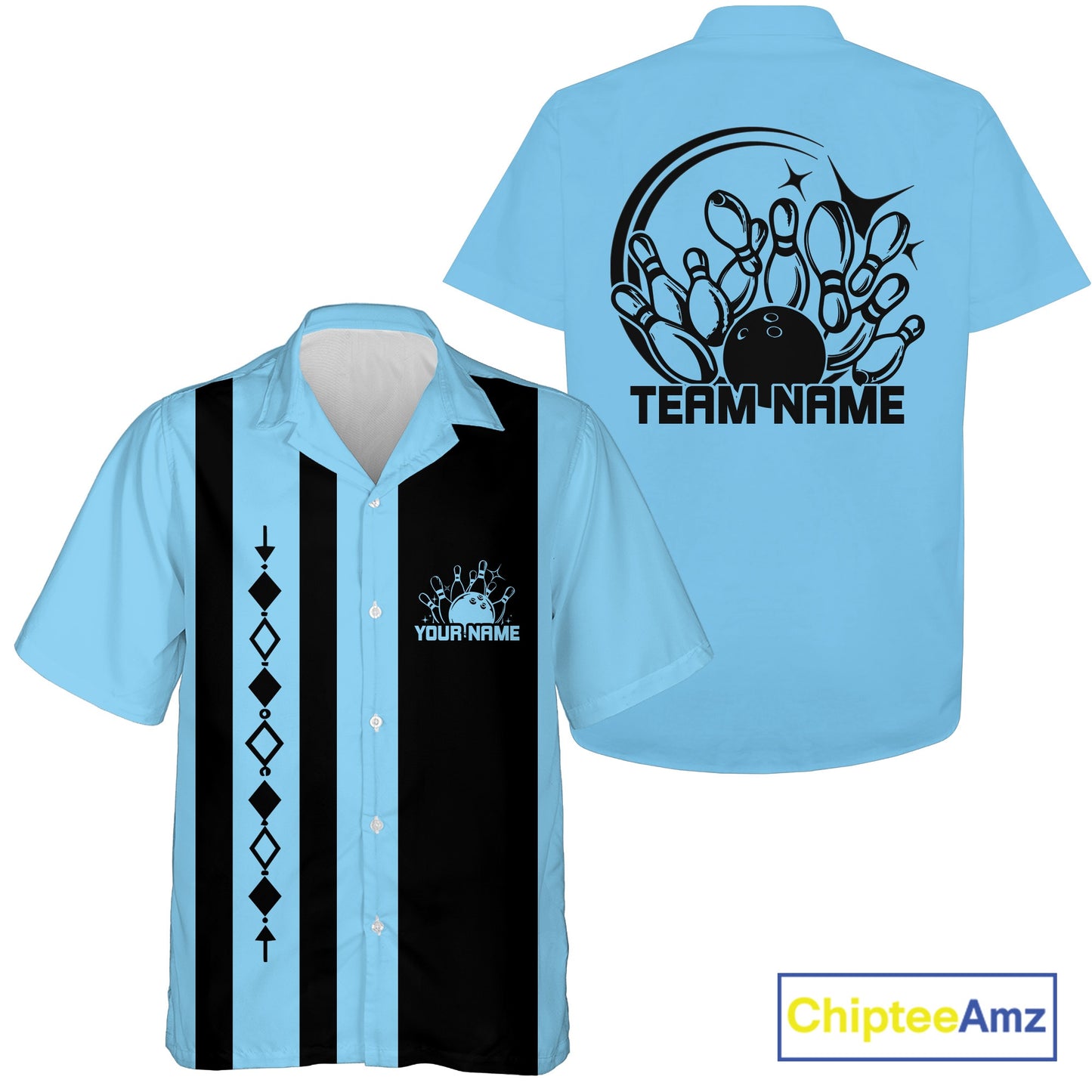 Custom Classic Vintage Bowling Team Shirts, 50S Retro Bowling Button Up ShirtIPHW10870