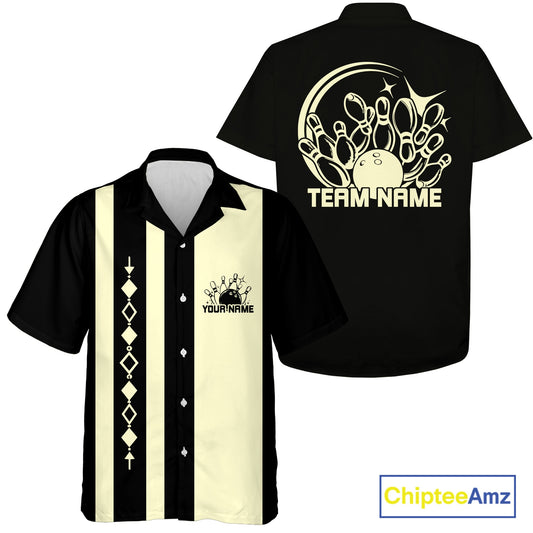Custom Classic Vintage Bowling Team Shirts, 50S Retro Bowling Button Up ShirtIPHW10870