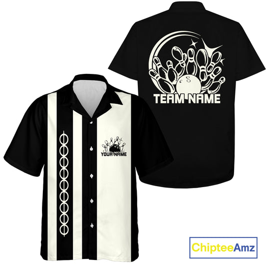 Custom Classic Vintage Bowling Team Shirts, 50S Retro Bowling Button Up ShirtIPHW10872