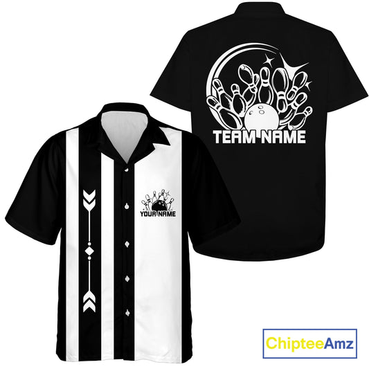 Custom Classic Vintage Bowling Team Shirts, 50S Retro Bowling Button Up ShirtIPHW10875