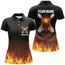 Load image into Gallery viewer, Flame Women's Custom Bowling Shirts, Personalized Team Bowlers Jersey Short Sleeves IPHW5187