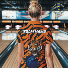 Load image into Gallery viewer, Custom Tiger Bowling Team Polo Shirts For Women, Tiger Bowling Team Uniform Bowler Outfit IPHW9025