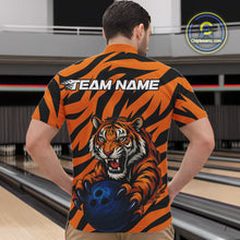 Load image into Gallery viewer, Custom Tiger Bowling Team Quarter-Zip Shirts For Men, Tiger Bowling Team Uniform Bowler Outfit IPHW9025