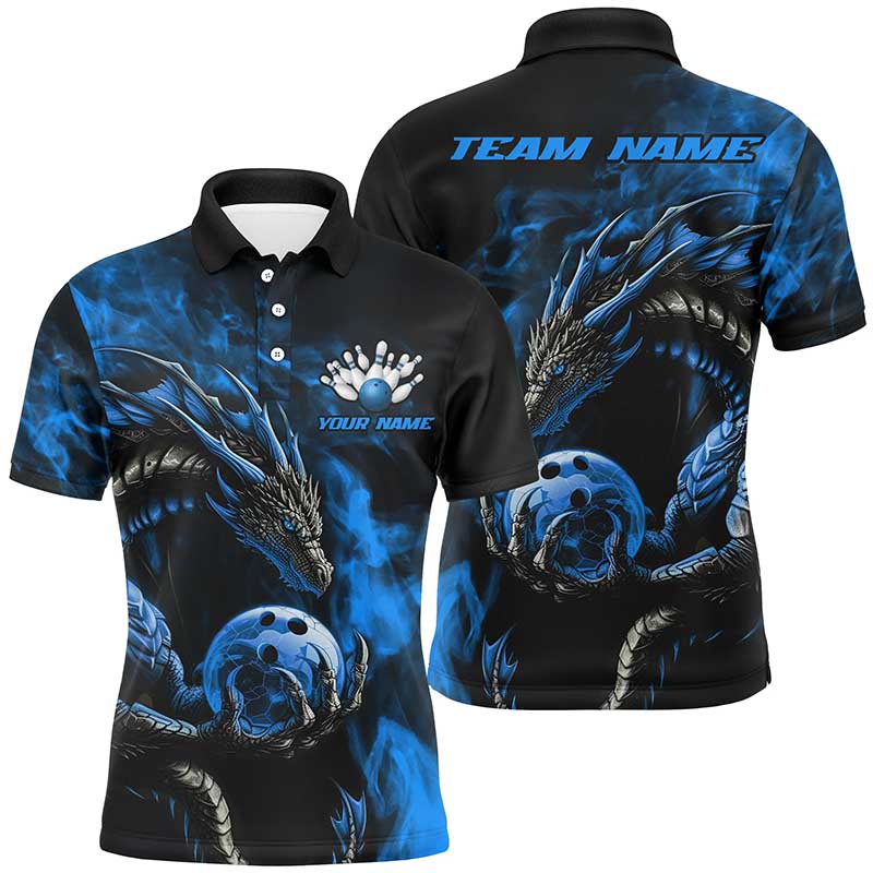Custom Multi-Color Dragon Bowling Team Polo And Quarter-Zip Shirts For Men, Women, Kids IPHW5874