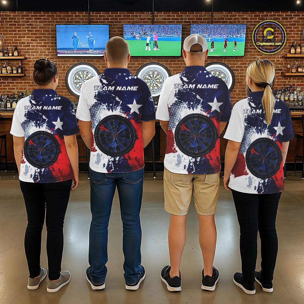 Custom Grunge Texas Flag Dart Multi Styles Shirts For Dart Players, Texas Dartboard Darts Jerseys IPHW10395