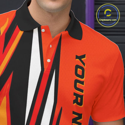 Custom Funny Turkey Bowling Shirts For Men, Orange Thanksgiving Bowling Shirt Team Uniform IPHW7659