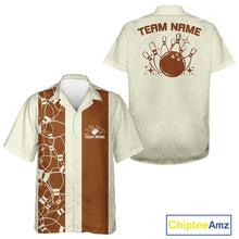 Load image into Gallery viewer, Custom Bowling Pin Pattern Vintage Bowling Team Shirt, 50S Retro Bowlers Outfit IPHW10087