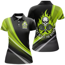 Load image into Gallery viewer, Custom Skull Women's Pickleball Polo Shirts "Stay Out Of The Kitchen" Pickleball | Green IPHW6906