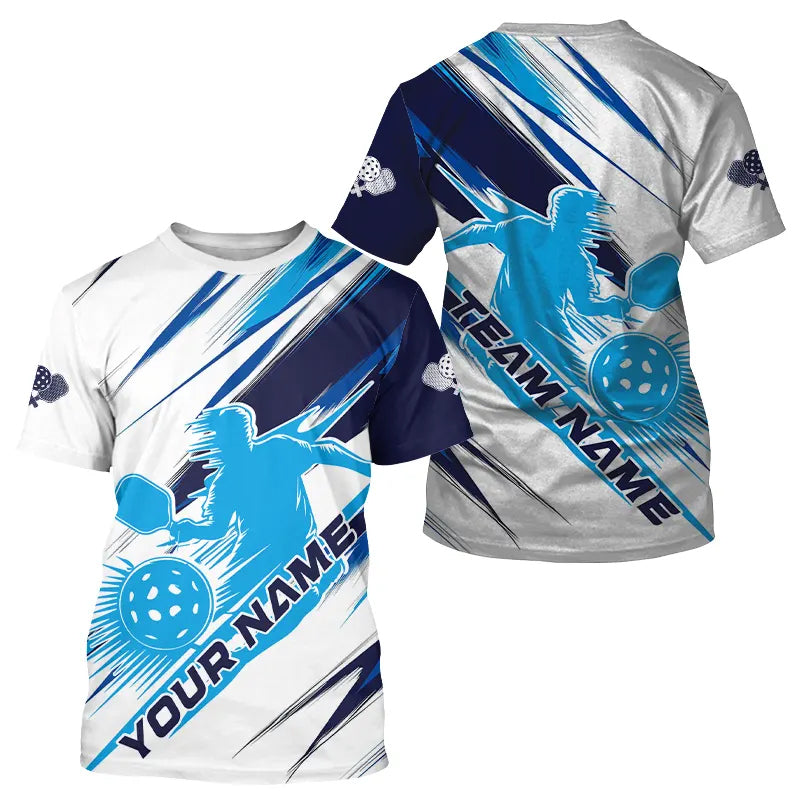 Custom Blue Pickleball T-Shirts For Men, Pickleball Tournament Team Shirt IPHW8119