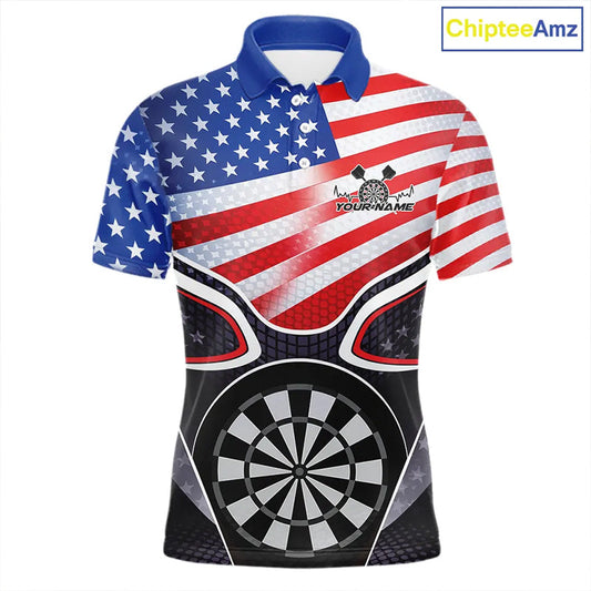 Personalized Team Name Patriotic US Flag Dart Team Jerseys, Dart Uniform Dart Players Outfit For Kids And Adult IPHW10408