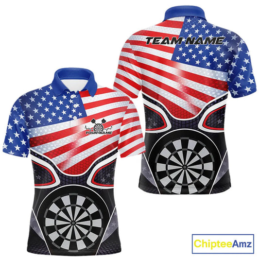 Personalized Team Name Patriotic US Flag Dart Team Jerseys, Dart Uniform Dart Players Outfit For Kids And Adult IPHW10408