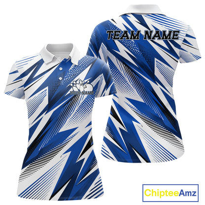 Blue and white sports jersey with 'Team Name' text on a white background