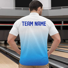 Load image into Gallery viewer, Custom Blue Bowling Team Quarter-Zip Shirts For Men, Bowling Tournament Bowling League Shirt IPHW8538