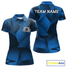 Load image into Gallery viewer, Blue polo shirt with 'TEAM NAME' text on a white background, featuring Chiptee Amz branding.