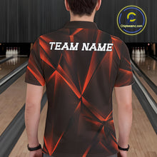 Load image into Gallery viewer, Person wearing a black and red sports jersey with 'TEAM NAME' text in a bowling alley.