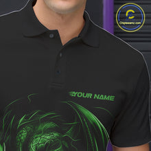 Load image into Gallery viewer, Custom Black And Green Dragon Bowling Shirts, Bowling League Shirt Dragon Men Jersey IPHW10705
