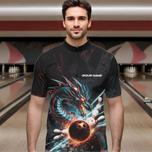 Load image into Gallery viewer, Custom Dragon Bowling Team Quarter-Zip Shirts For Men, Dragon Bowling League Shirt Bowlers Outfit IPHW8559