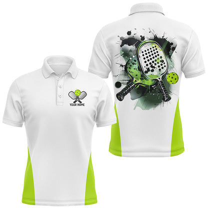 Custom Watercolor Pickleball Polo Shirts, Men'S Pickleball Outfits Pickleball Gifts | Green IPHW6932