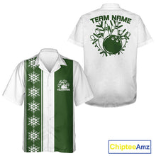 Load image into Gallery viewer, Custom Retro 50S Christmas Bowling Button Up Shirts, Vintage Xmas Bowling Shirt IPHW10105