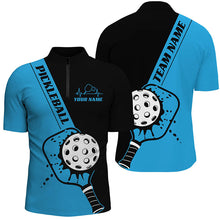 Load image into Gallery viewer, Black And Blue Custom Pickleball Team Shirts For Men, Pickleball Jersey Men'S Pickleball Outfit IPHW7460
