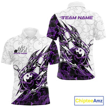 Load image into Gallery viewer, Custom Purple Camo Bowling Men Polo Shirt, Bowling Ball Pattern Team Jerseys IPHW10991