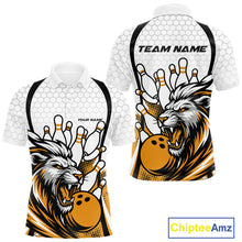 Load image into Gallery viewer, Custom Yellow Lion Bowling Men Polo Shirt, Lion Bowling Team League Shirt IPHW10126
