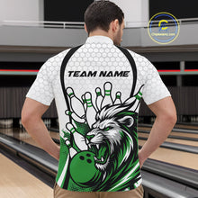 Load image into Gallery viewer, Custom Green Lion Bowling Men Quarter-Zip Shirt, Lion Bowling Team League Shirt IPHW10127