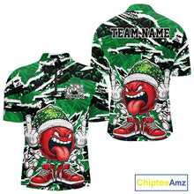 Load image into Gallery viewer, Custom Funny Christmas Bowling Men Quarter-Zip Shirts, Crazy Bowling Ball Xmas Outfit IPHW10132