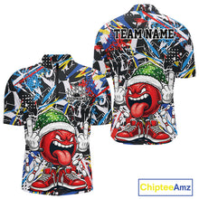 Load image into Gallery viewer, Custom Funny Colorful Christmas Bowling Men Quarter-Zip Shirts, Crazy Bowling Ball Xmas Outfit IPHW10133