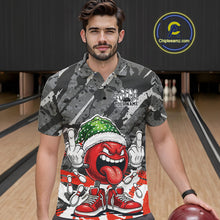 Load image into Gallery viewer, Custom Funny Christmas Bowling Men Polo Shirts, Crazy Bowling Ball Xmas Outfit IPHW10134