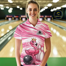 Load image into Gallery viewer, Sassy Classy Flamingo Queen Custom Women Bowling Polo Shirts, Slay Ladies Outfits IPHW11021