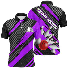 Load image into Gallery viewer, Splatter Pins Custom Bowling Team Shirts For Men And Women, Bowling Tournament Shirt | Purple IPHW6473