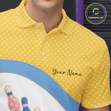 Load image into Gallery viewer, Custom Patchwork Quilt Style Bowling Men Polo Shirt, Polka Dots Bowling Jerseys IPHW11040