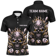Load image into Gallery viewer, Multi-Color Custom Skull Bowling Shirts For Men And Women, Unisex Flame Bowling Team Shirts For Bowlers IPHW5926