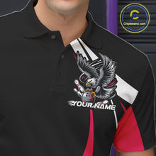 Load image into Gallery viewer, Custom Black And Pink Eagle Bowling Jerseys, Eagle Bowling League Shirt Team Uniform IPHW10812