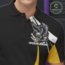 Load image into Gallery viewer, Custom Black And Yellow Eagle Bowling Jerseys, Eagle Bowling League Shirt Team Uniform IPHW10813