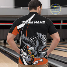 Load image into Gallery viewer, Custom Black And Orange Eagle Bowling Jerseys, Eagle Bowling League Shirt Team Uniform IPHW10814