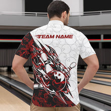 Load image into Gallery viewer, Custom Red Camouflage Bowling Quarter-Zip Shirts For Men, Camo Bowling Team Uniform Bowler Outfit IPHW8771