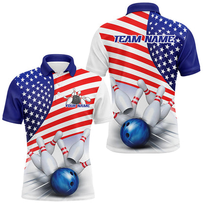 Us Bowling American Flag Custom Patriotic Bowling Shirt For Men, Us Bowling League Shirt IPHW7626