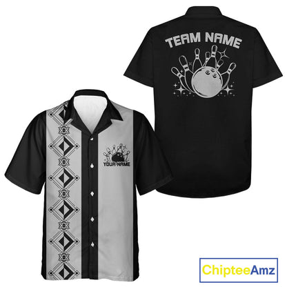 Custom Retro Bowling Button Up Shirt , Classic Vintage Bowling Team Hawaiian Shirt IPHW10072