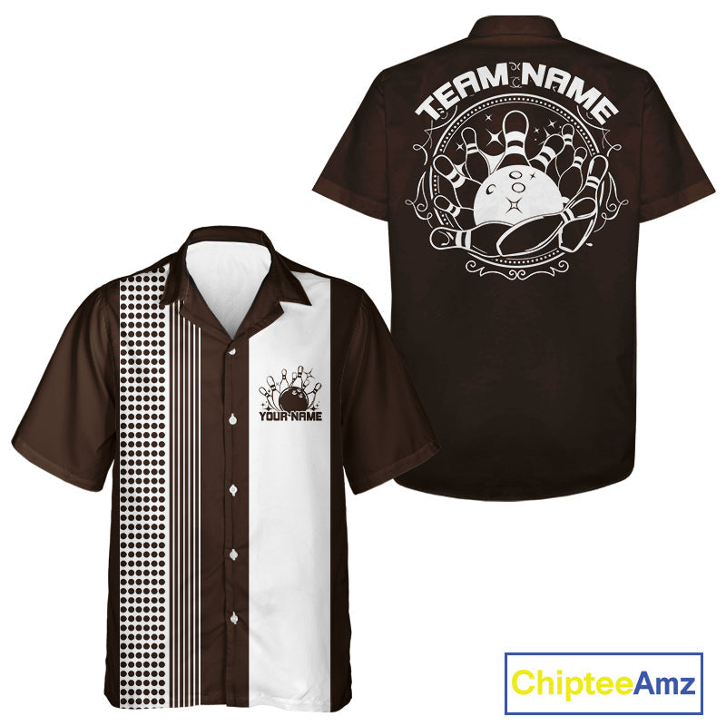 Custom Retro Bowling Hawaiian Shirts For Men And Women, Vintage Bowling Team Shirt IPHW10083