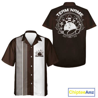 Custom Retro Bowling Hawaiian Shirts For Men And Women, Vintage Bowling Team Shirt IPHW10083