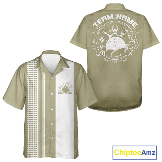 Custom Retro Bowling Hawaiian Shirts For Men And Women, Vintage Bowling Team Shirt IPHW10083