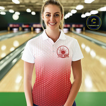 Load image into Gallery viewer, Custom Name Red Bowling Jerseys For Women, Bowling League Polo Shirt Bowler Outift IPHW10656