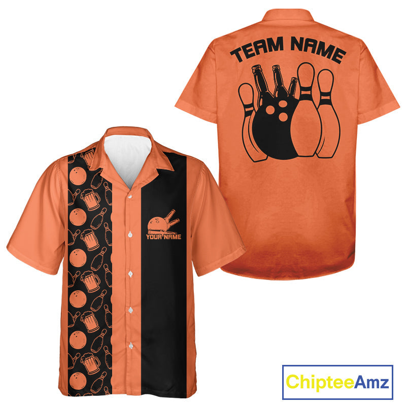 Custom Vintage Bowling And Beer Men And Women Shirts, Retro Bowling Beer Shirt IPHW10084