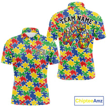 Load image into Gallery viewer, Custom Colorful Autism Awareness Butterfly Ribbon Bowling Men Shirt, Puzzles Jersey IPHW11203