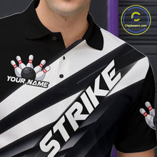 Load image into Gallery viewer, Custom Black And Red Strike Bowling Polo Shirts For Men, Bowling Team Uniform IPHW9627
